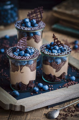 Chocolate verrine in the cups