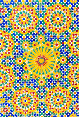 Colorful patterned ceramic tiles