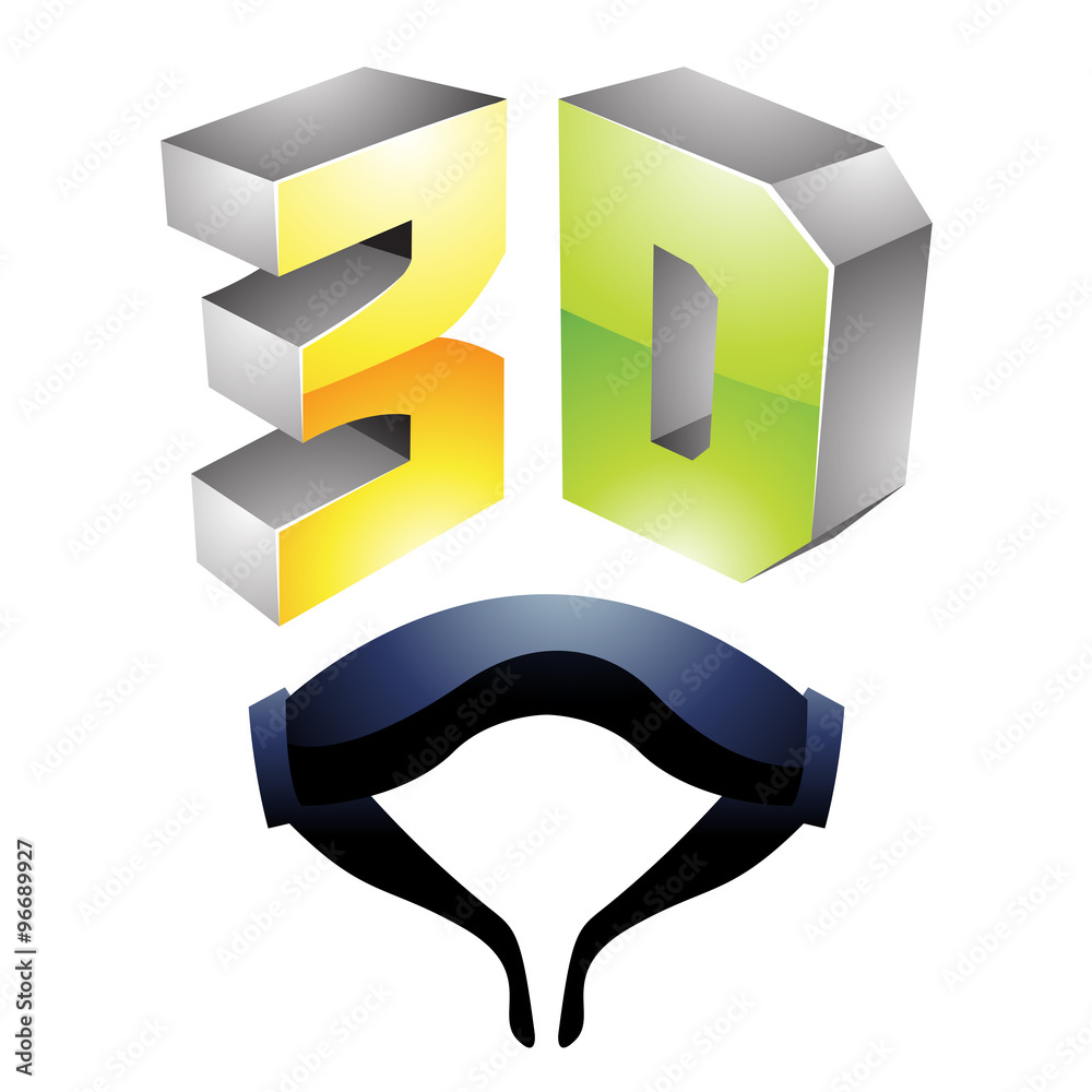 Poster 3d display technology symbol