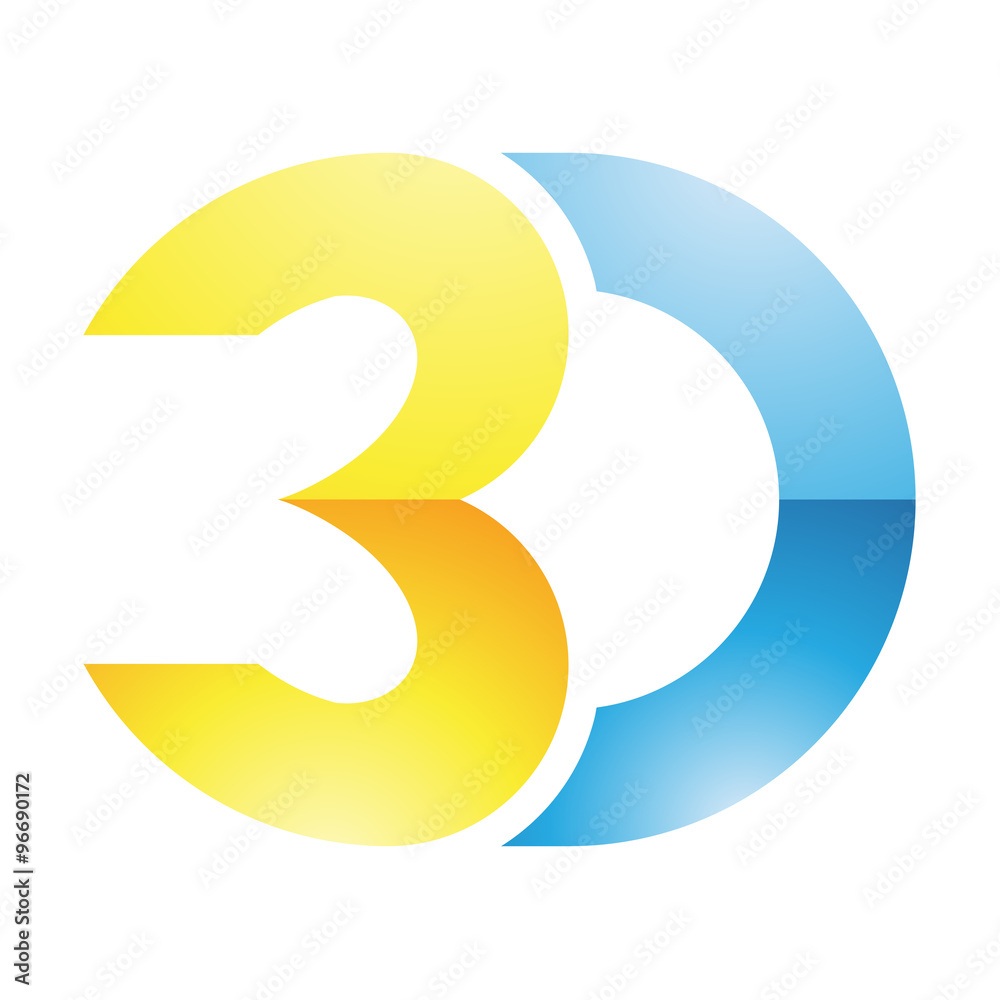 Poster 3d display technology symbol