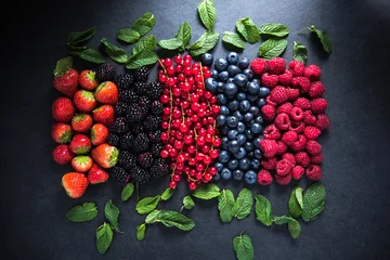 Tuinposter All berries fresh, from farm or forest © marcin jucha