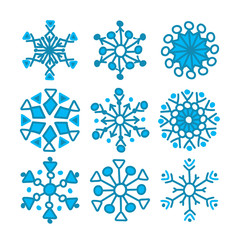 Winter snowflakes vector set. Christmas design for web and print.