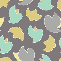Spring birds seamless pattern. 
