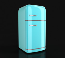 Retro refrigerator. Image with clipping path