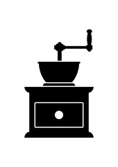 Coffee grinder on white background