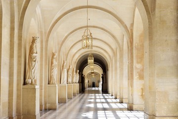 Fototapeta na wymiar Wide Marble Tiled Corridor