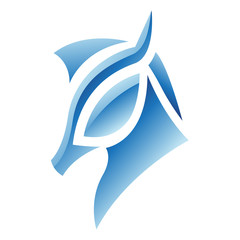 Blue Glossy Horse Icon