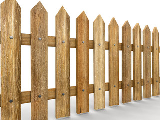 Wooden fence (clipping path included)