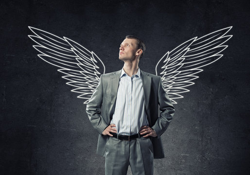 Businessman with wings
