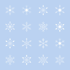 Fototapeta na wymiar set of simple vector snowflakes for christmas background