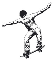 skater riding his table © locotearts