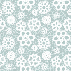 Lace seamless pattern with flowers