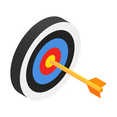 Arrow in target isometric 3d icon