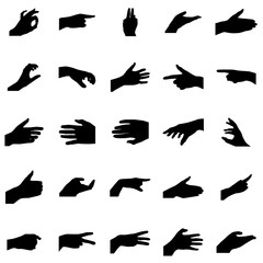 Hands silhouettes set