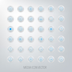 Set of media player icon,Vector EPS10.