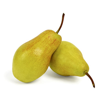 Two  pears isolated on white background.