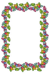 Decorative vertical frame with leaves and berries