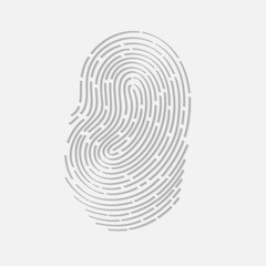 Touch fingerprint id app with shadows vector illustration