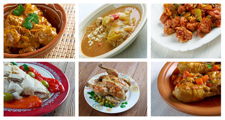 Food set of different  chicken  Meat .