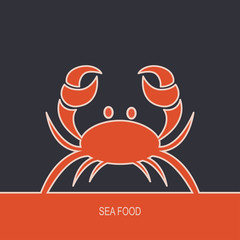sea food design over black background. Vector illustration