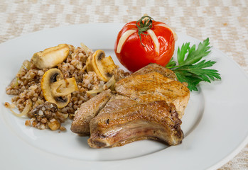 fried pork chops, steak