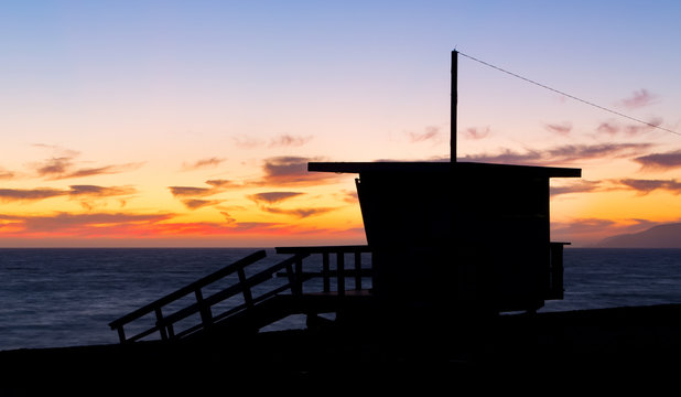 Lifeguard Stand Silhouette at Zuma Beach