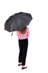 young woman under an umbrella