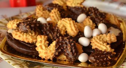 Christmas decorated cookies on a plate 