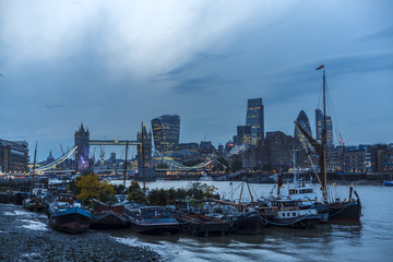 Fototapeta na wymiar Tower Bridge and the City of London