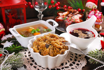 some dishes for traditional polish christmas eve supper
