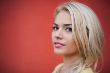 Close up portrait  beautiful young girl