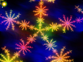 Colorful snow flake abstract art