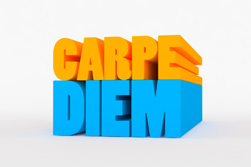 Big 3D bold text - carpe diem