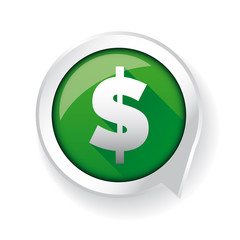 US dollar green circle glossy web icon