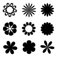 Obraz premium flower icon set
