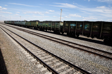 Fototapeta na wymiar Coal Wagons - Siberia - Russia