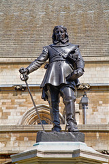 London - The Oliver Cromwell memorial by Hamo Thornycroft