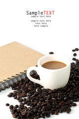 Cup of coffee on white background