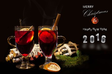 Glühwein und Merry christmas & happy new year