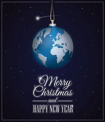 Obraz na płótnie Canvas Planet Earth as Christmas ball. EPS10, CMYK.