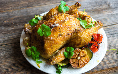 Whole roasted chicken