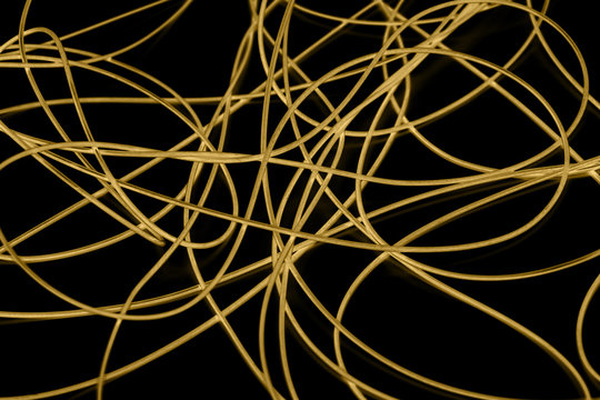 yellow cable on the black background. The inversion