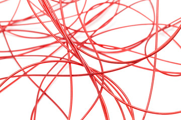 red wire on a white background