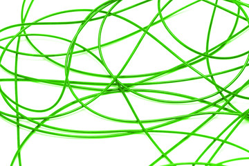 green cable on a white background