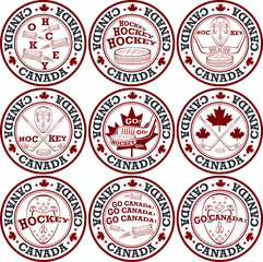 Canadian hockey stamp set.