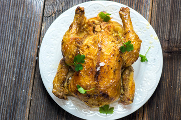 Whole roasted chicken