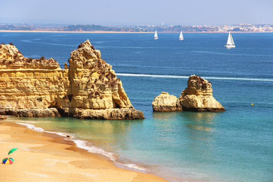 Dona Ana Beach In Lagos, Portugal