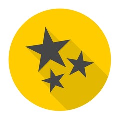 Three stars icon with long shadow