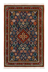 Persian josheghan oriental carpet isolated with clipping path