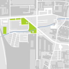 Vector map of town and street